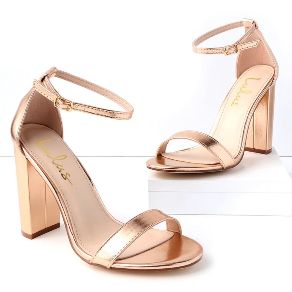 Lulus Rose Gold Block Heels